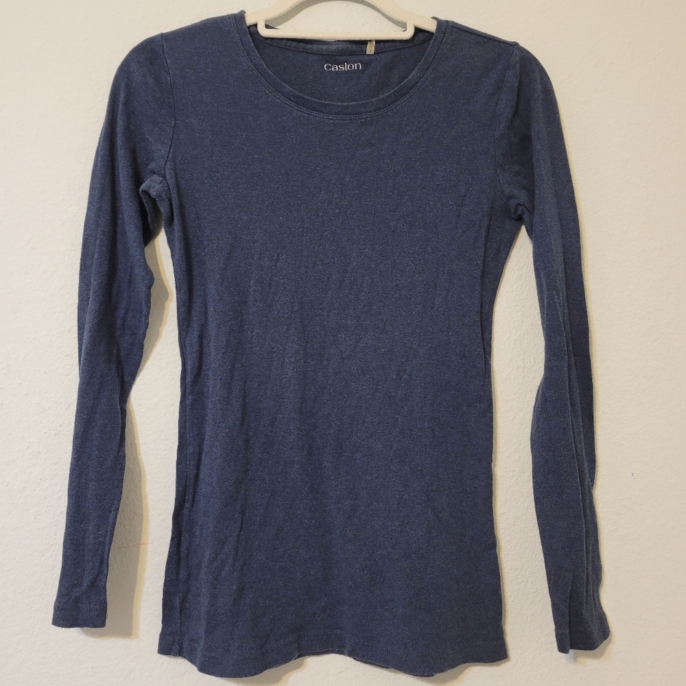 Caslon blue long sleeve top